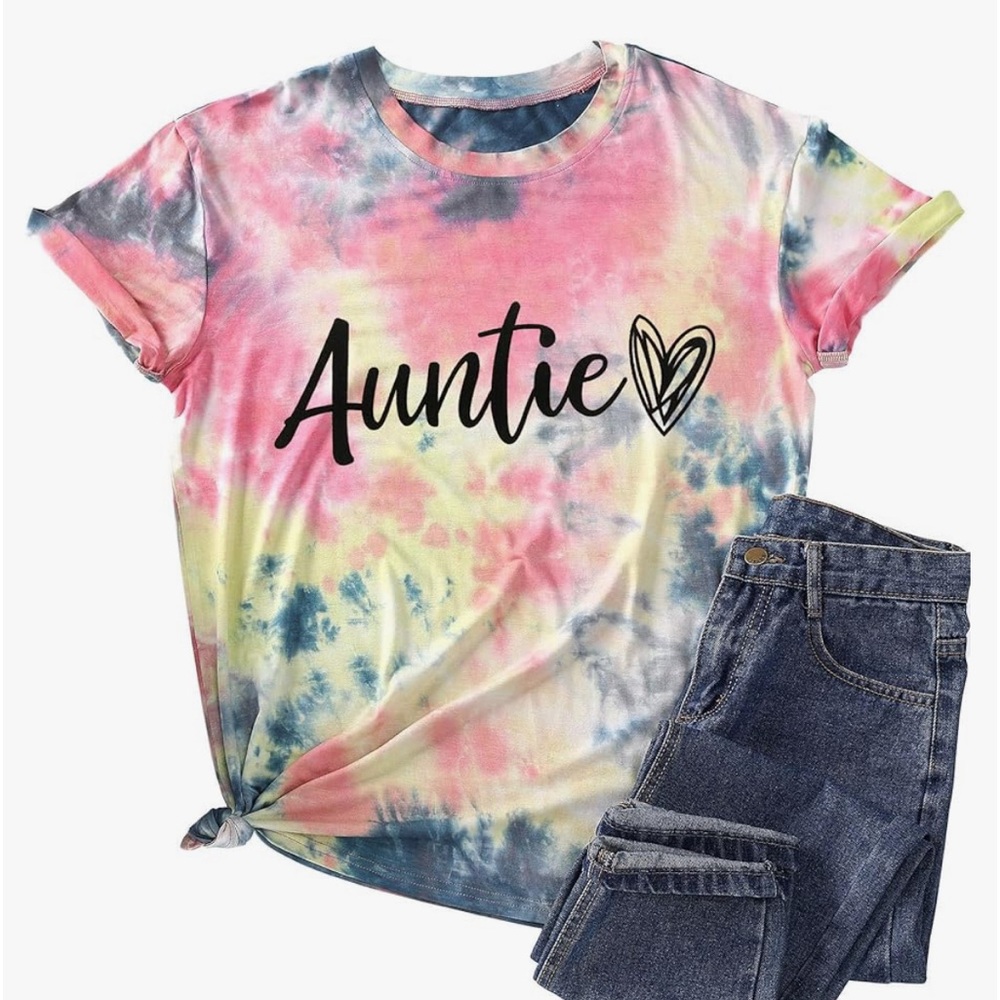 AUNTIE graphic T-shirt tie-dye size XL (jeans, not included)